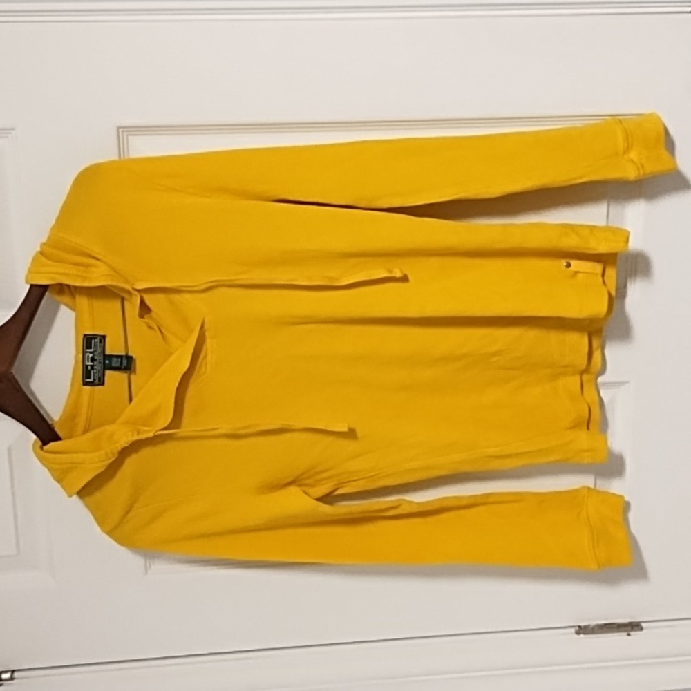 Ralph Lauren Yellow Fitted Polo Long Sleeve Sweatshirt